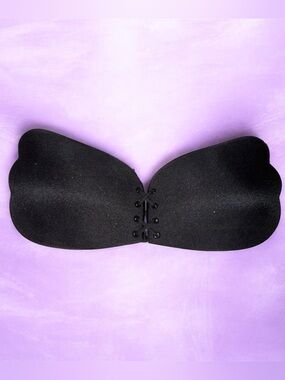 NEW Strapless Adhesive Lace-Up Black Backless Bra